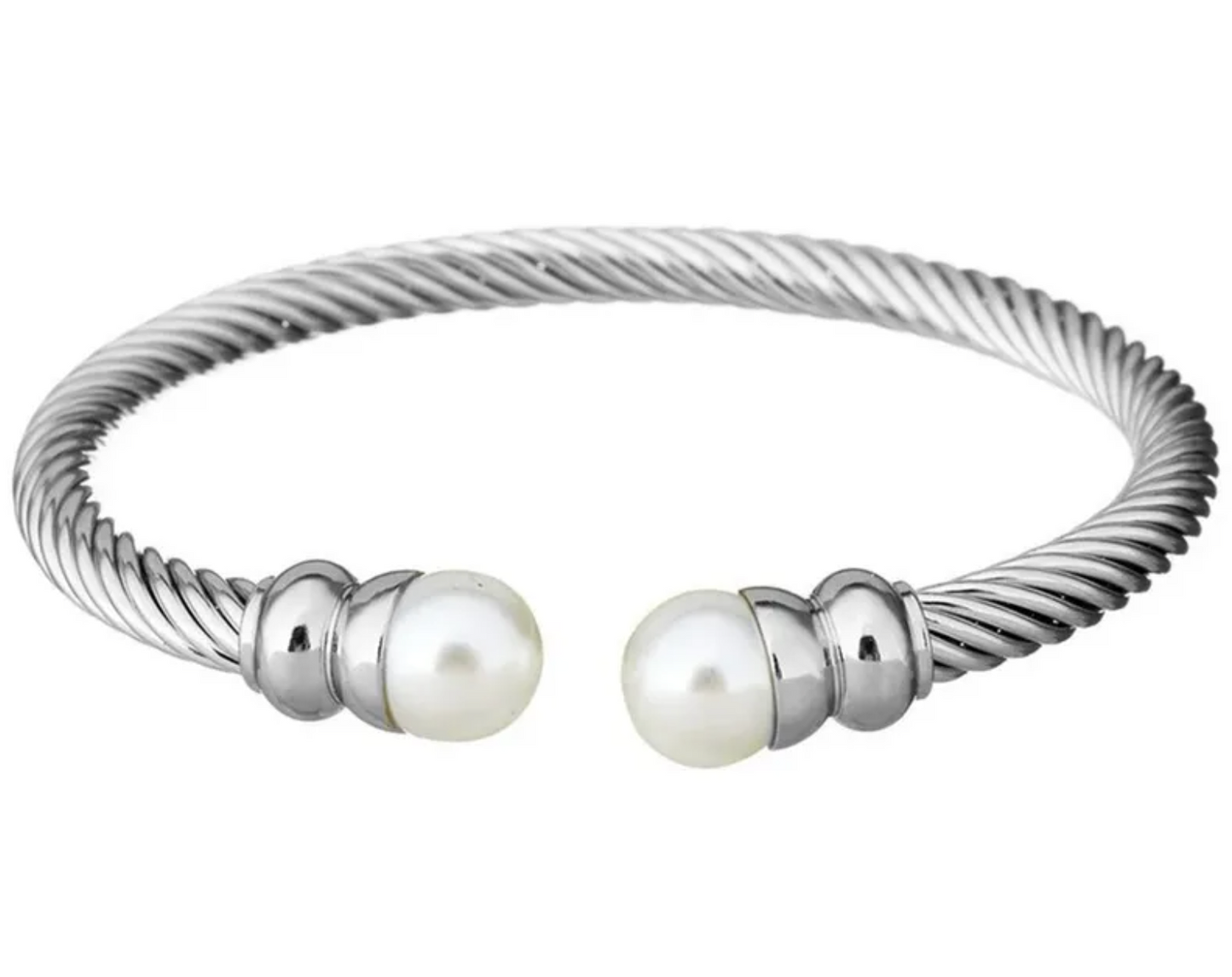 Pearl Cuff Bracelet - Silver
