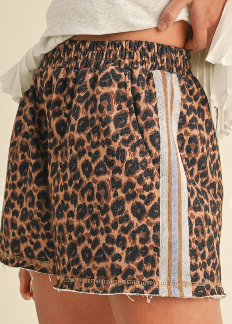 Leopard French Terry Luxe Shorts