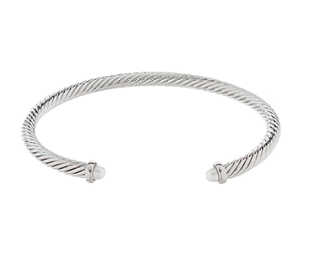 Thin Cable Bracelet - Pearl