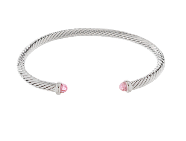 Thin Cable Bracelet - Pink