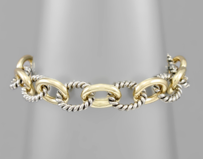 Cable Chain Two-Tone Bracelet
