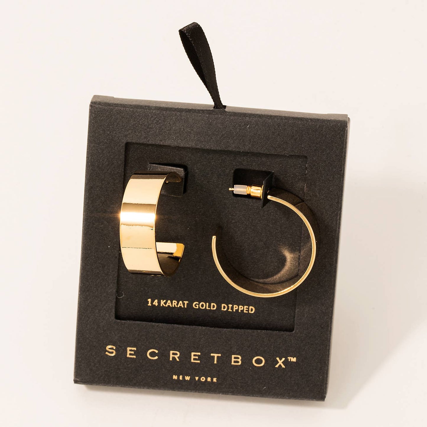 Gold Dipped Flat Hoop Earrings