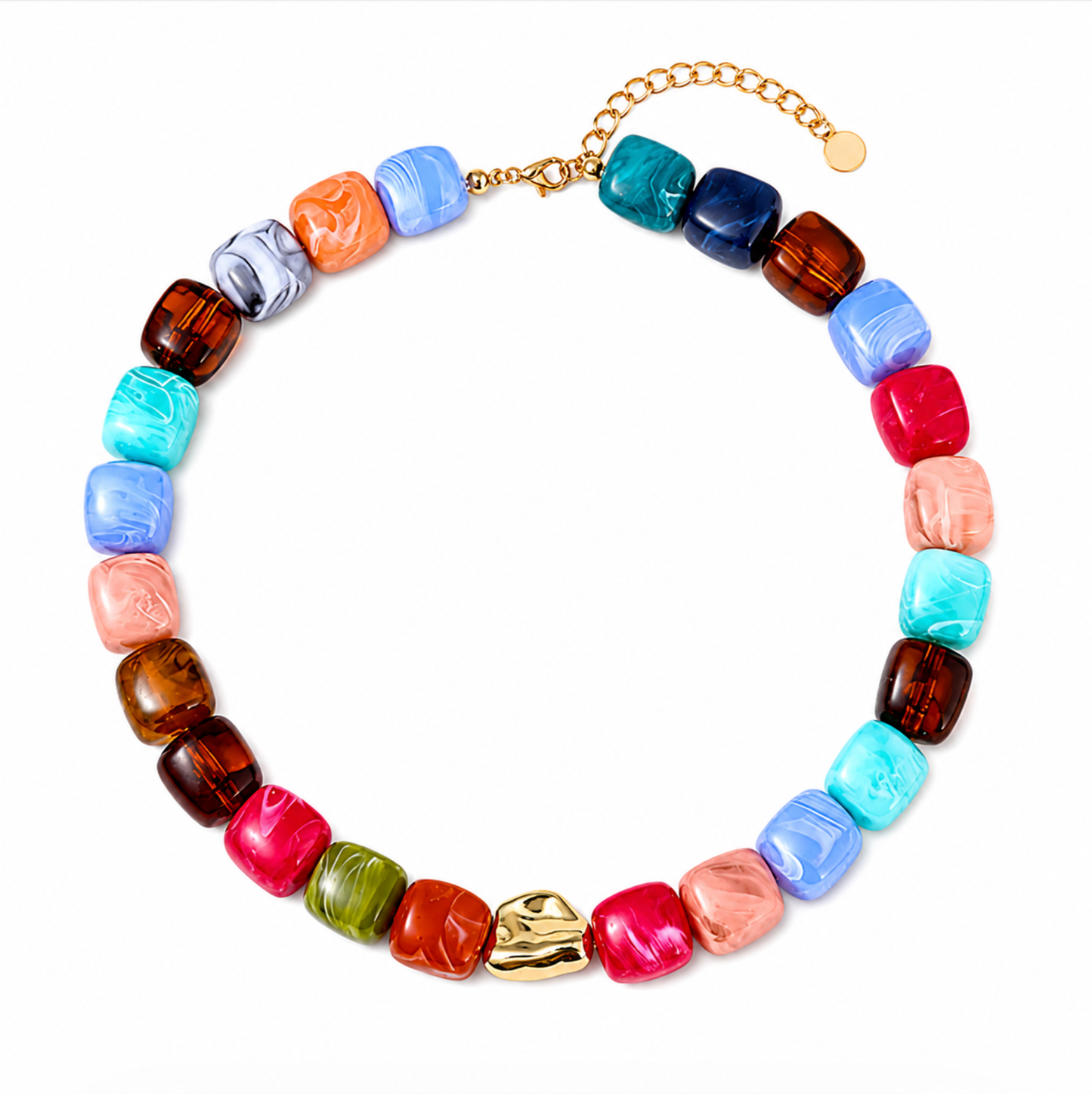 The Coastal Colorful Candy Beaded Statement Necklace