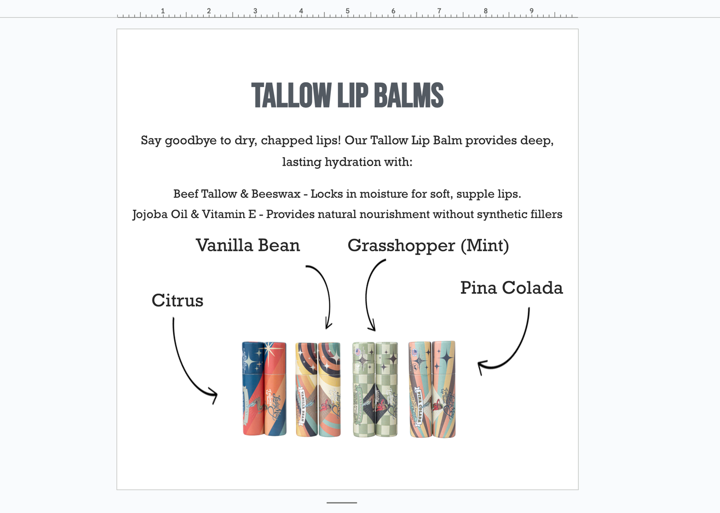 Lady May Tallow Lip Balm – Vanilla Bean