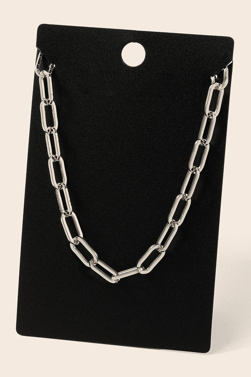 Dainty Oval Chain Link Necklace - Gold Dipped