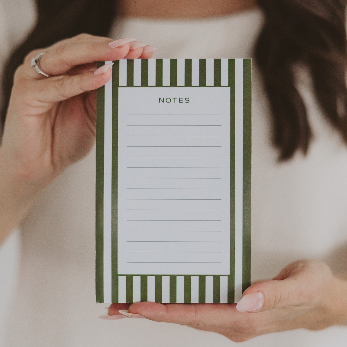Olive Striped Notepad