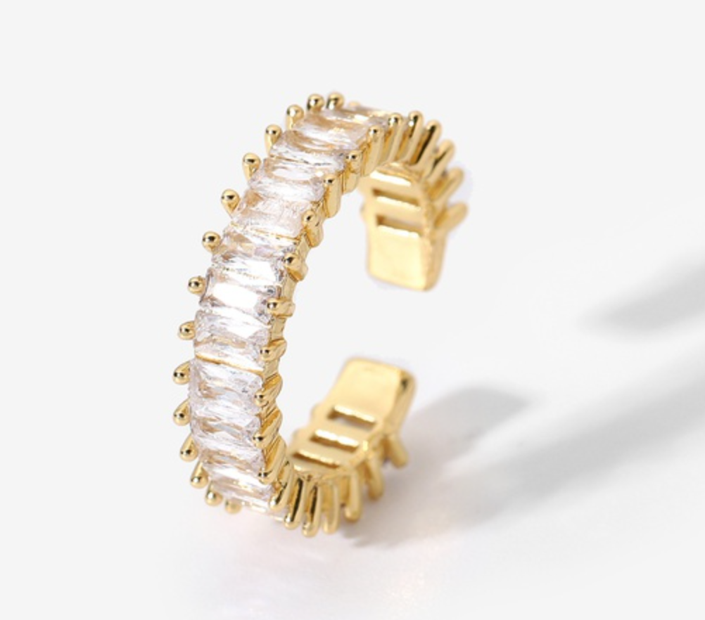 18k Inlaid Geometric Adjustable Rings