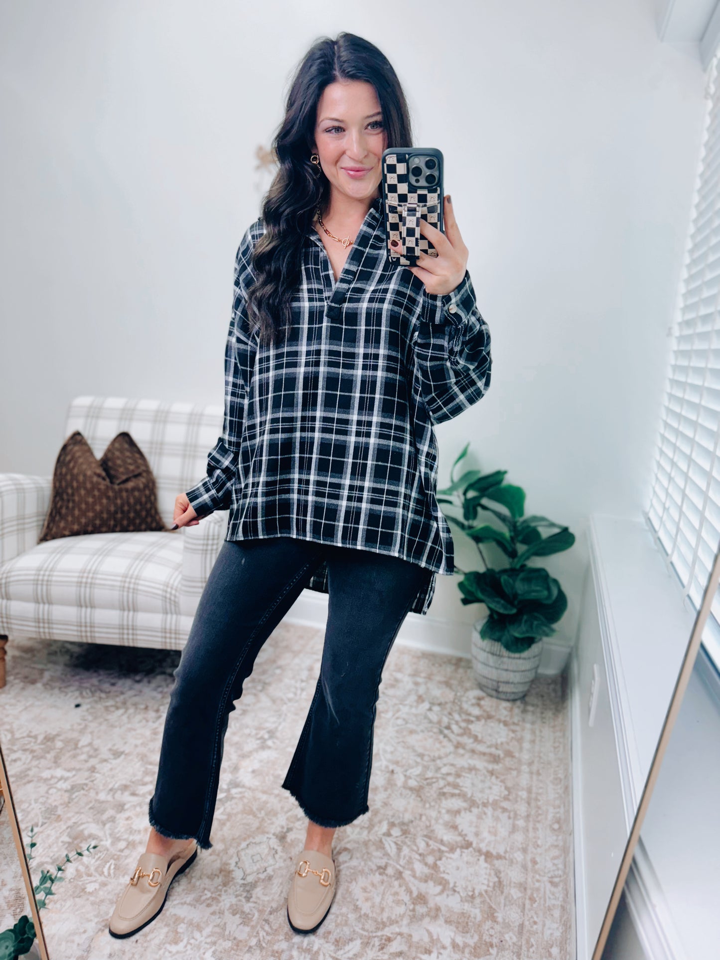 Tamra Flannel Top