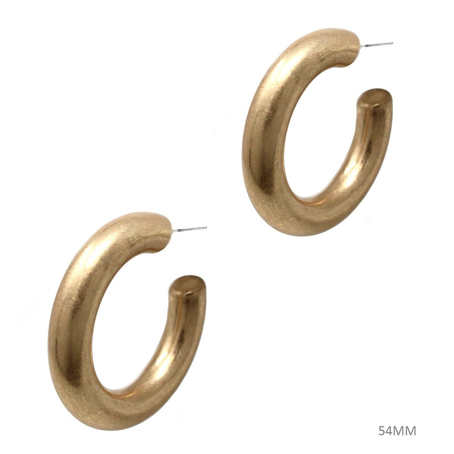 Round And Smooth Large Hoop Earrings - Gold