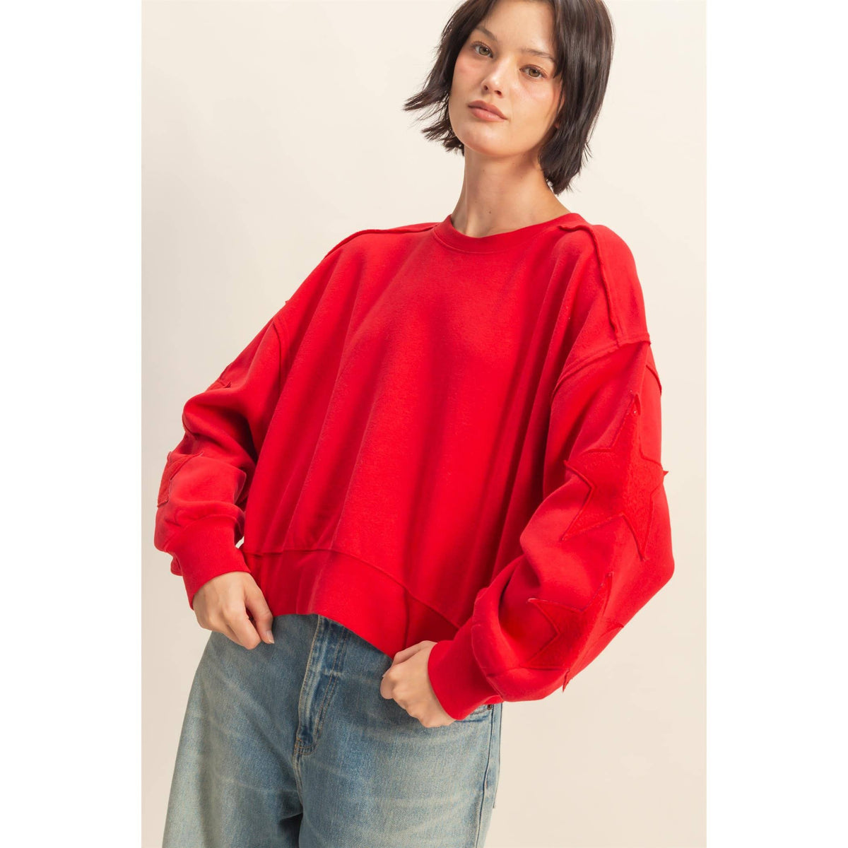 Red Star Patch Crewneck Sweatshirt