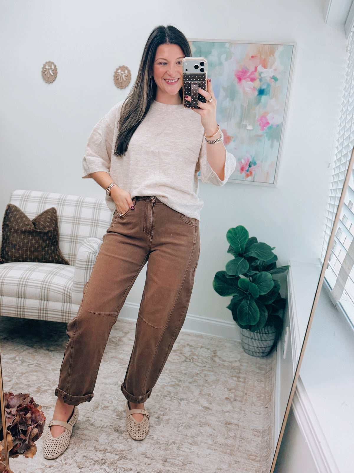 Blake Mocha Barrel Denim