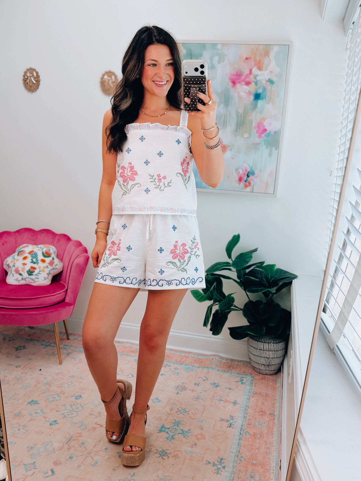Endless Summer Embroidered Shorts Set