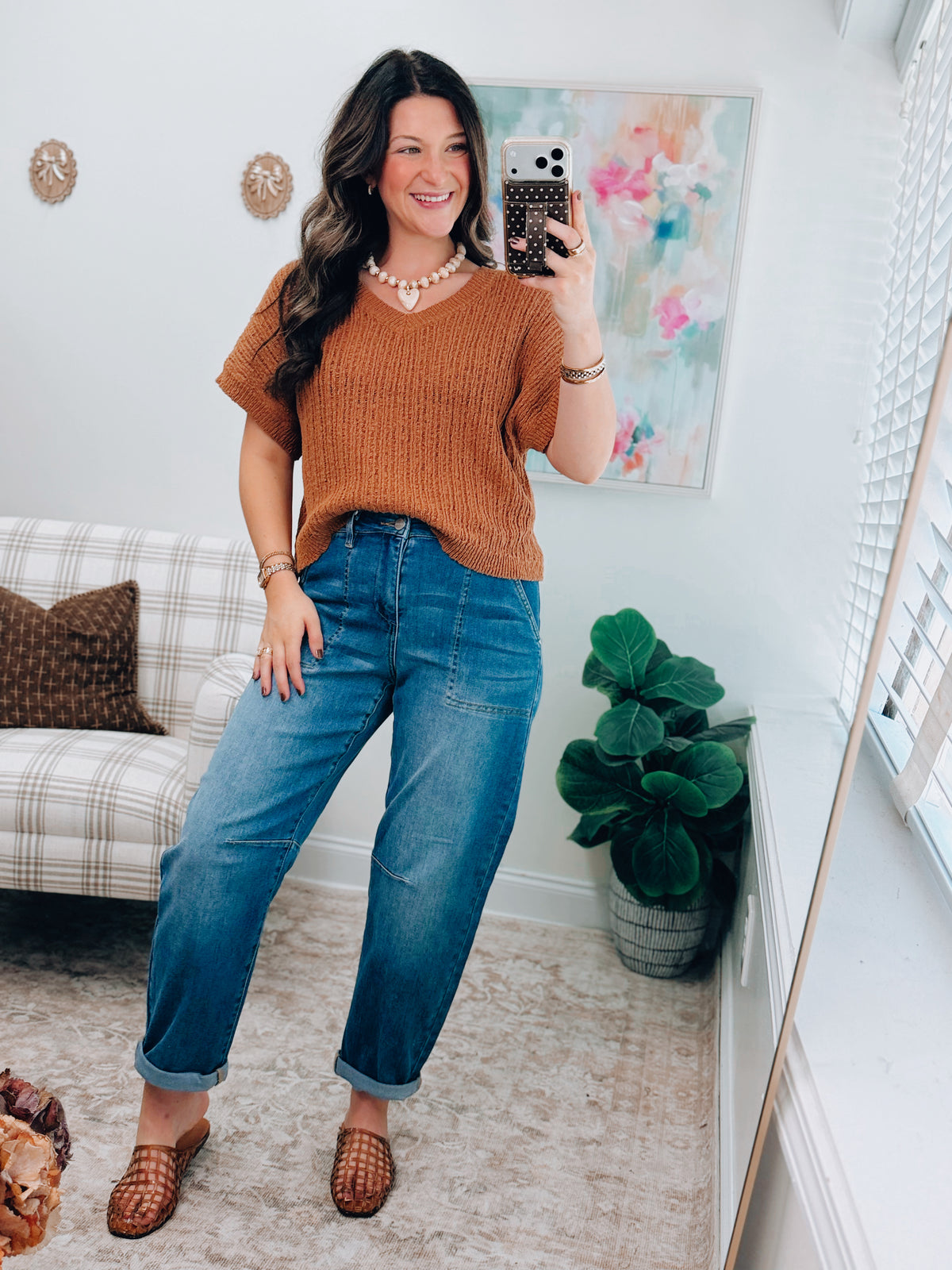 CURVY Tessa Basic Barrel Risen Denim