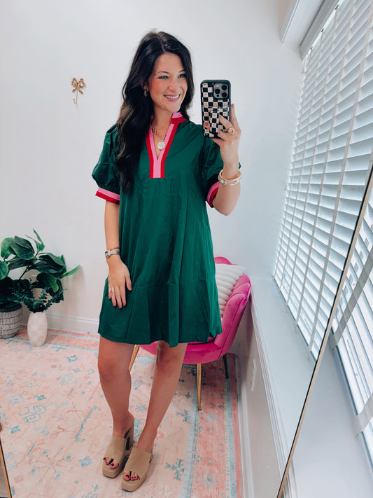 CURVY Hunter Color Block Mini Dress