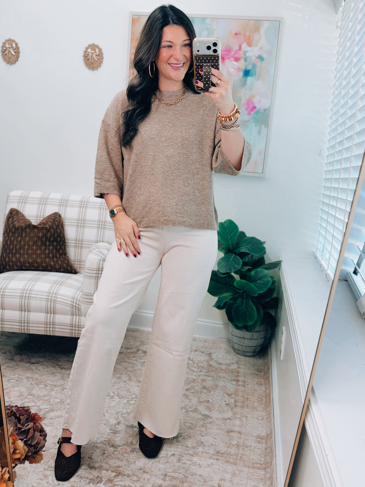 Margot Heather Mocha Sweater Top