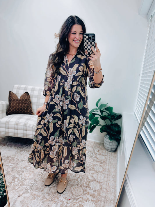 CURVY Tina Fall Mix Midi Dress