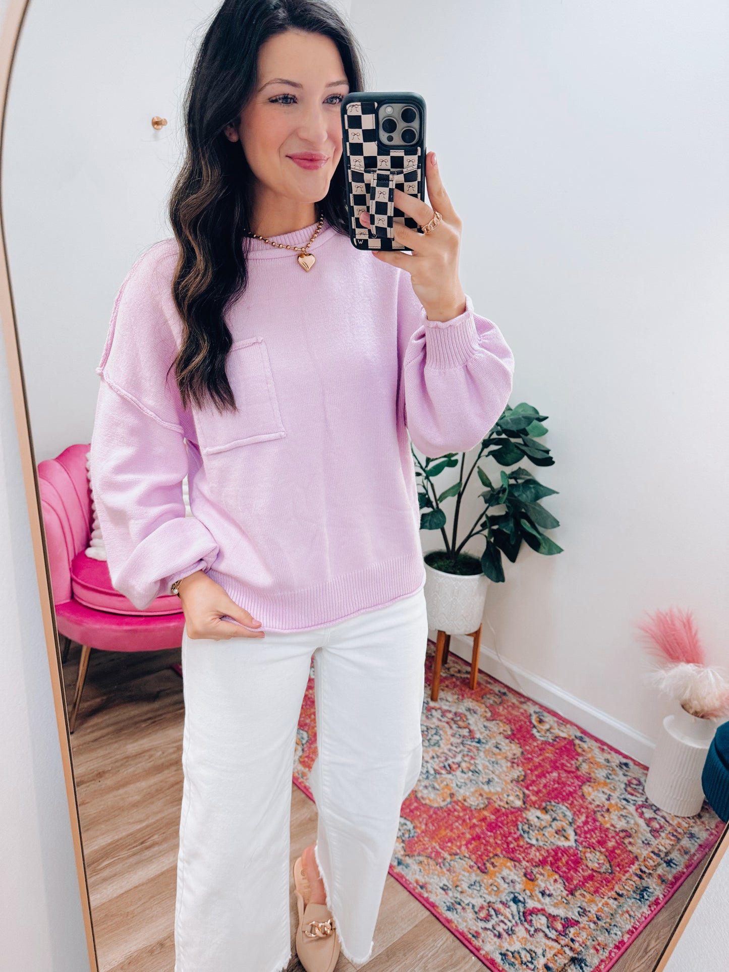 Lilac Pocket Sweater