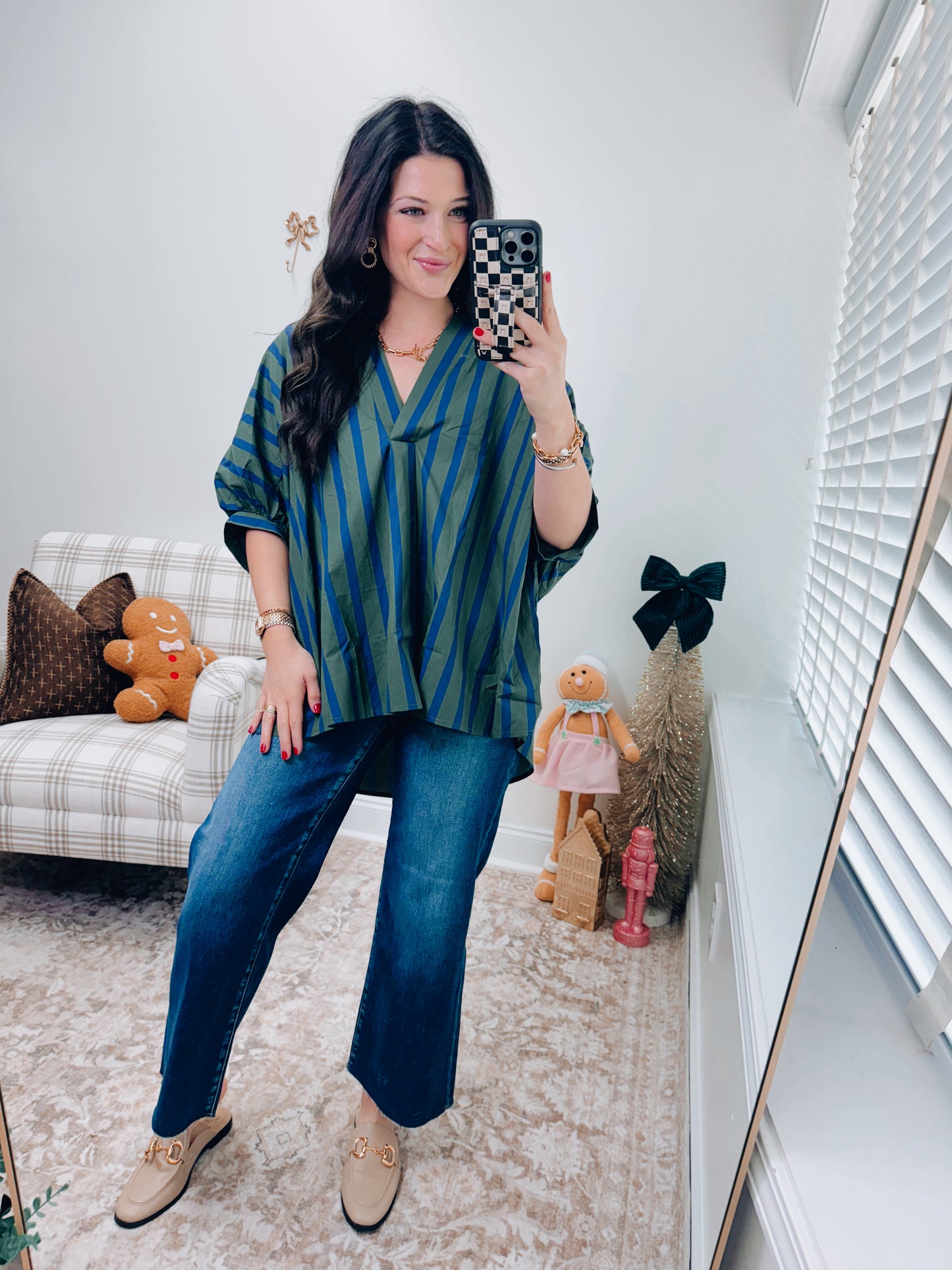 Oversized Hunter Striped Dolman Top