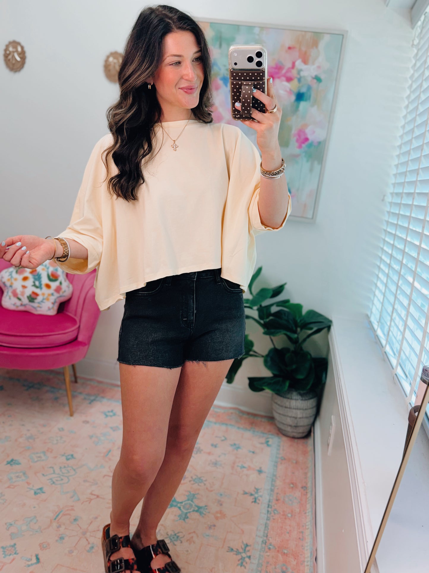 Lemon Slub Oversized Top