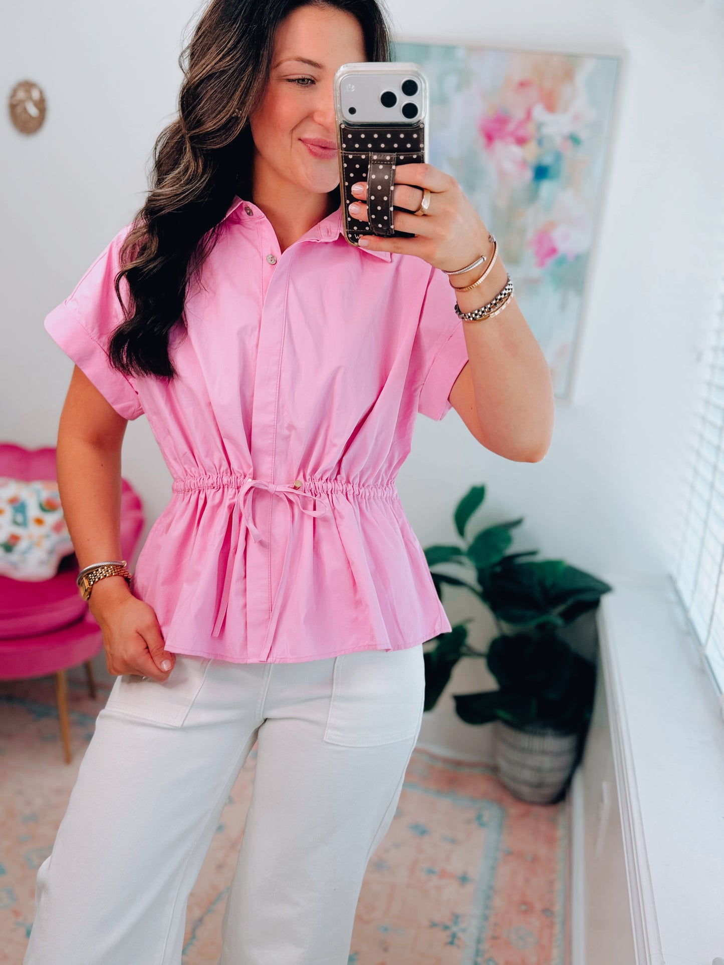 Golden Rouch Tie Top