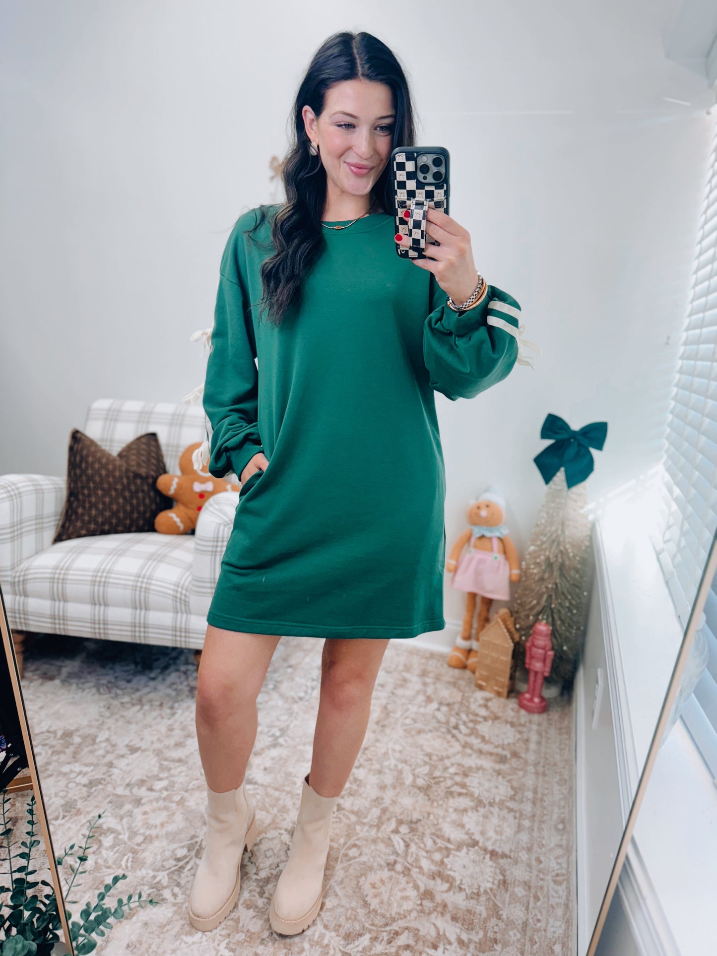 Evermore Velvet Bow Mini Dress