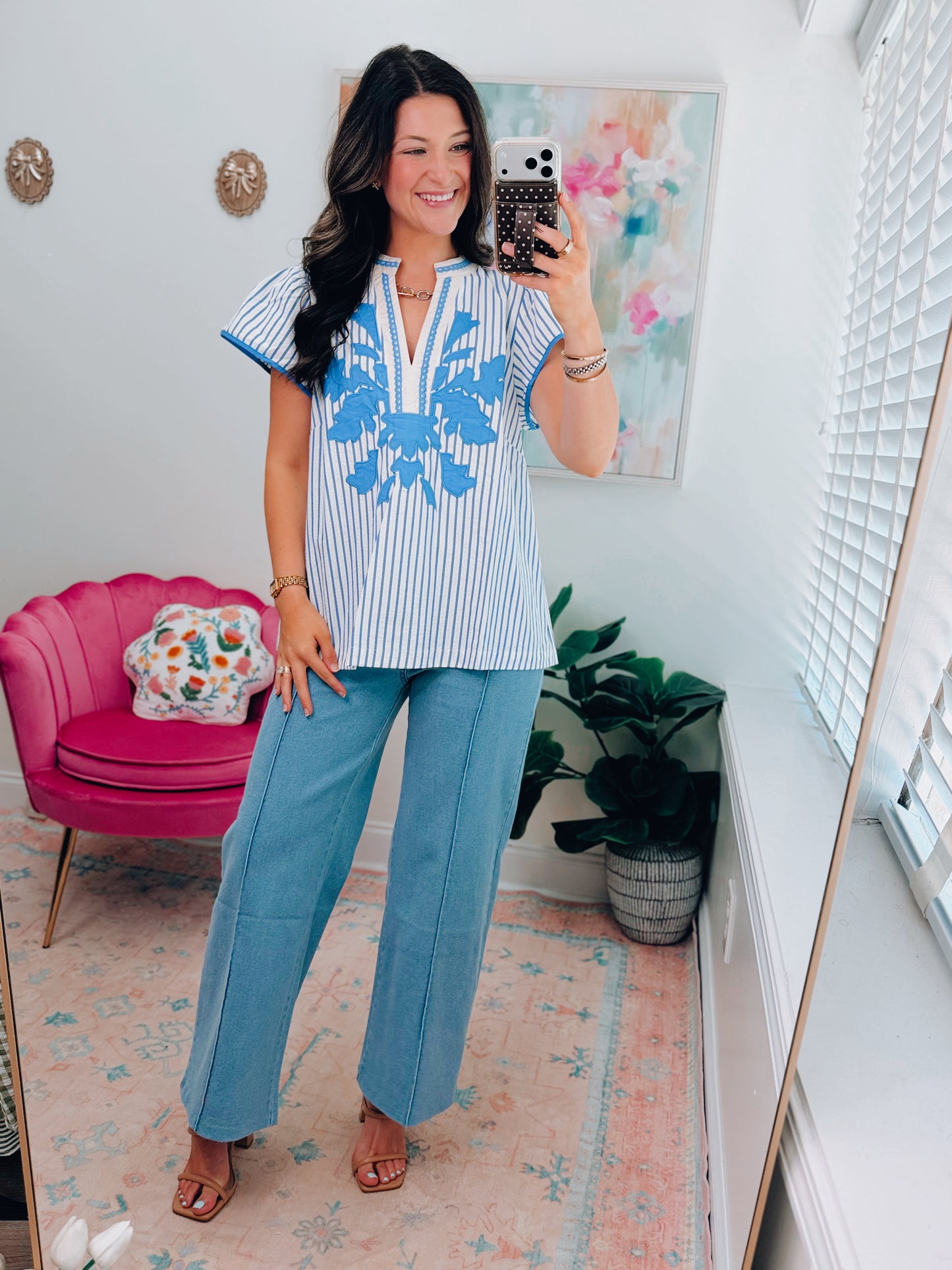 Peri Blue Embroidered Top