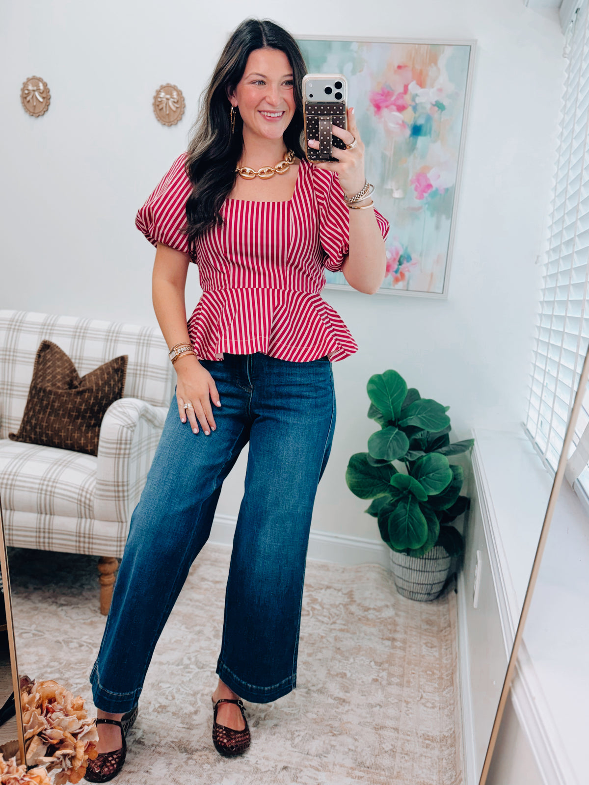 Hallie Striped Peplum Top