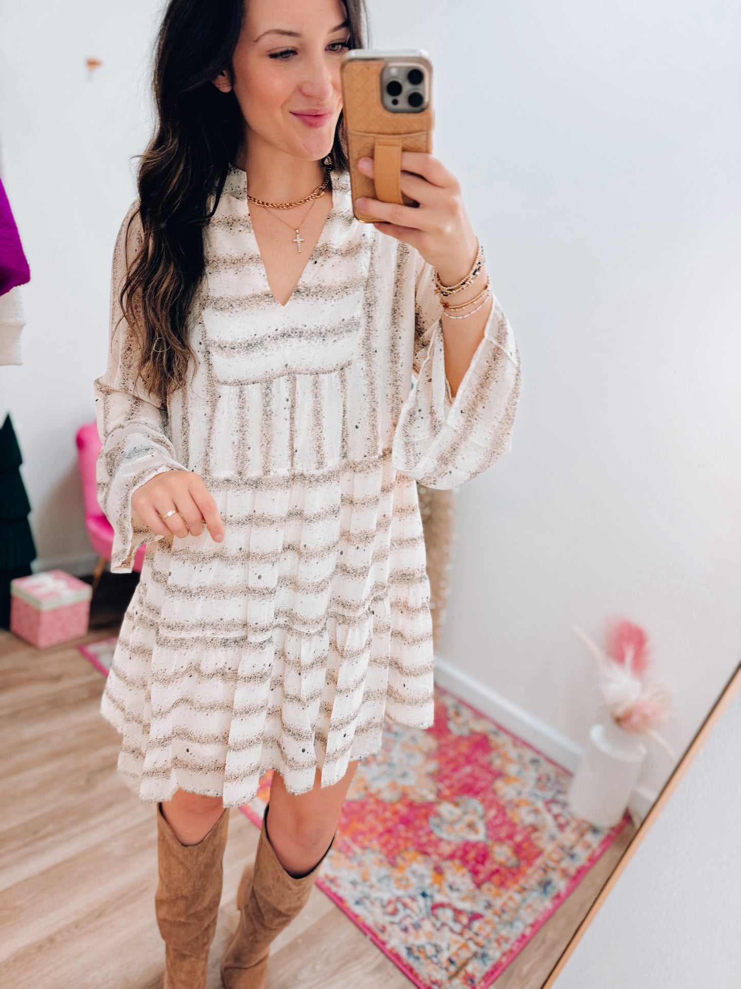 Spring Speckled Mini Dress