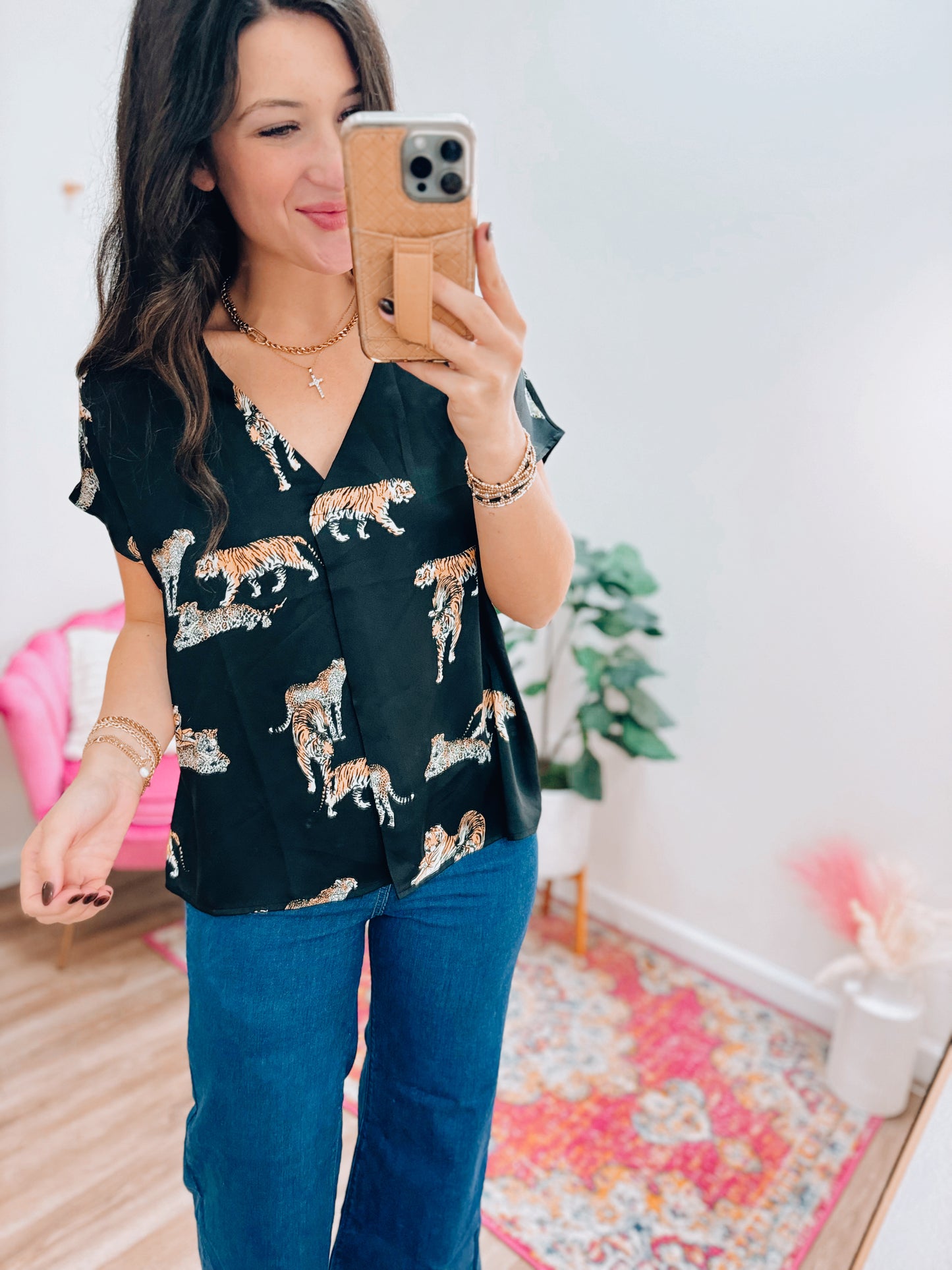 In The Wild Leopards Satin Top