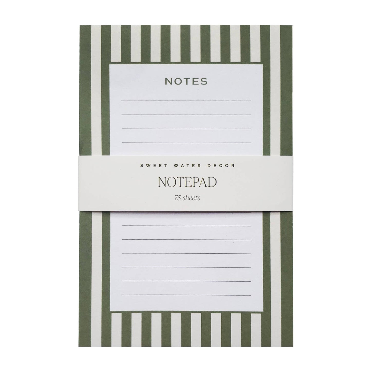 Olive Striped Notepad