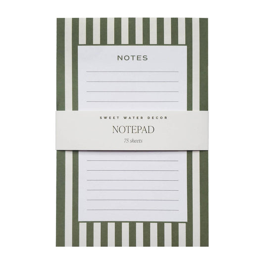 Olive Striped Notepad