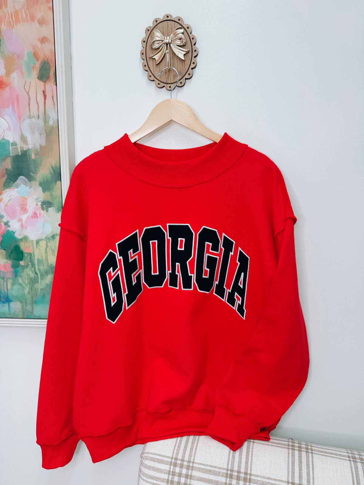 The Mock Club Pullover - Red GEORGIA