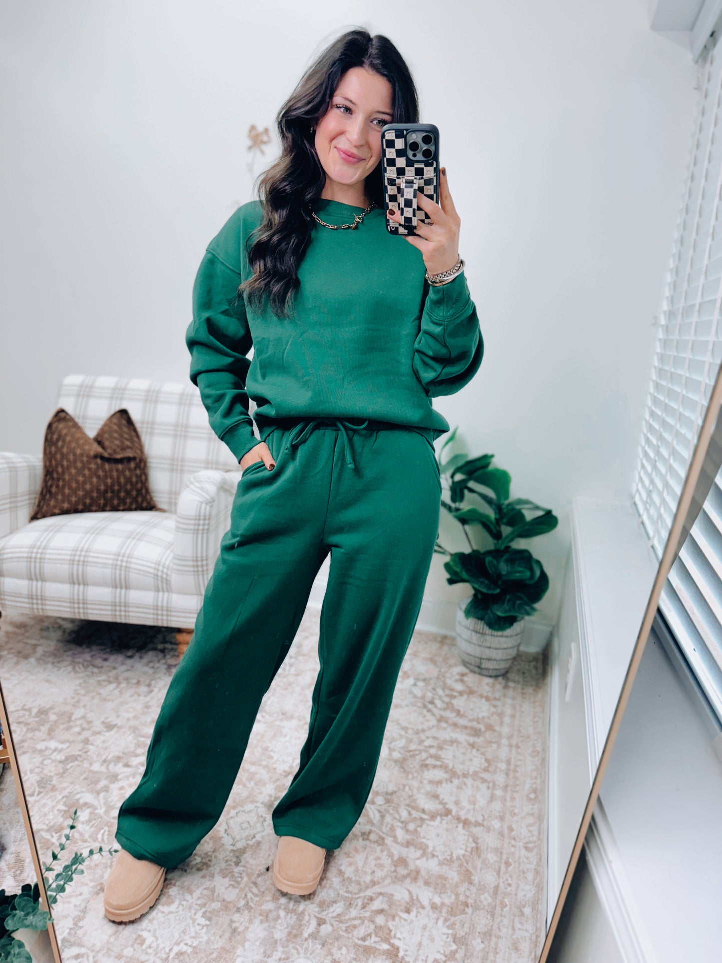 DOORBUSTER Crewneck Comfy Pants Set - Forest