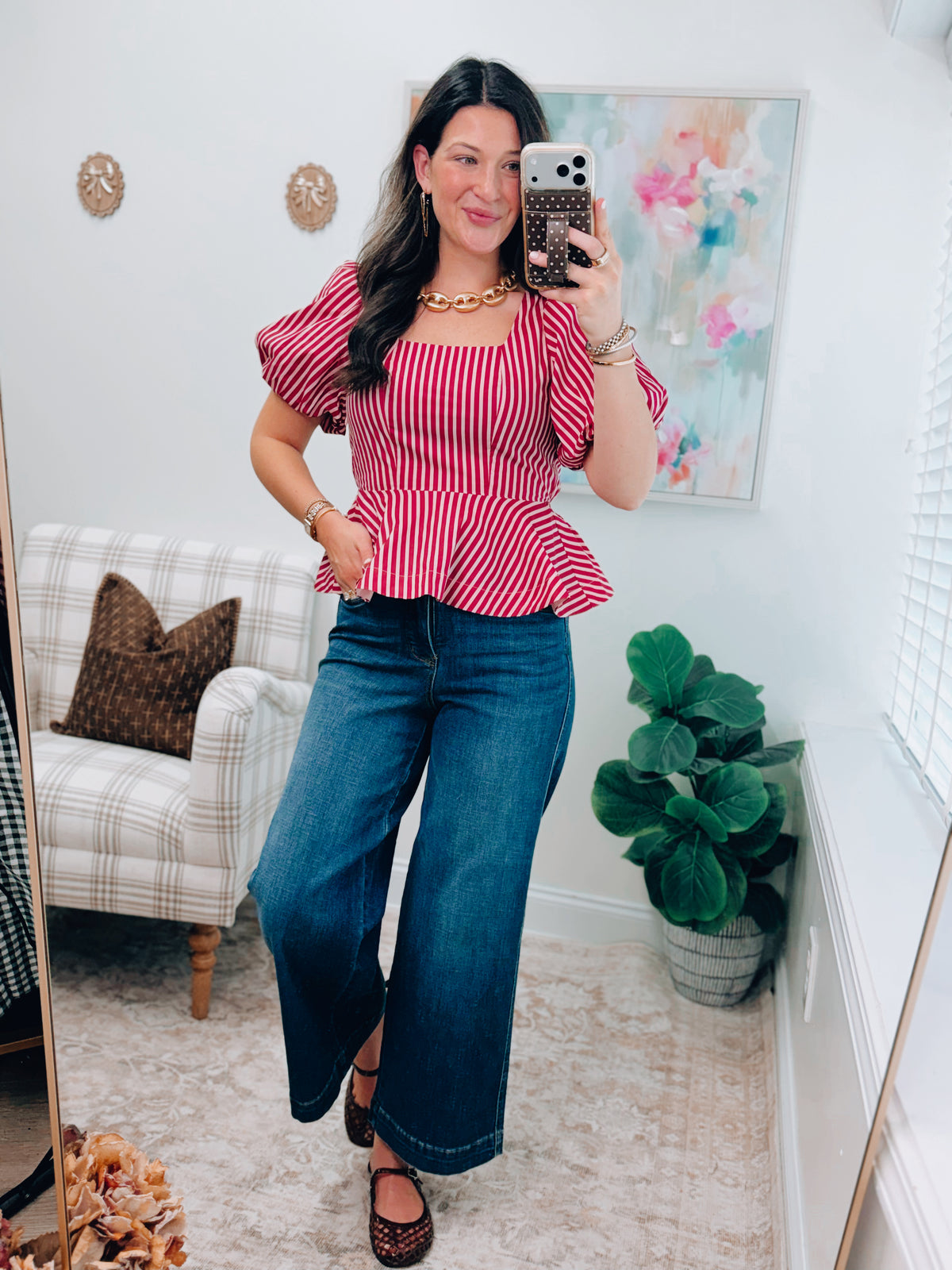 Hallie Striped Peplum Top