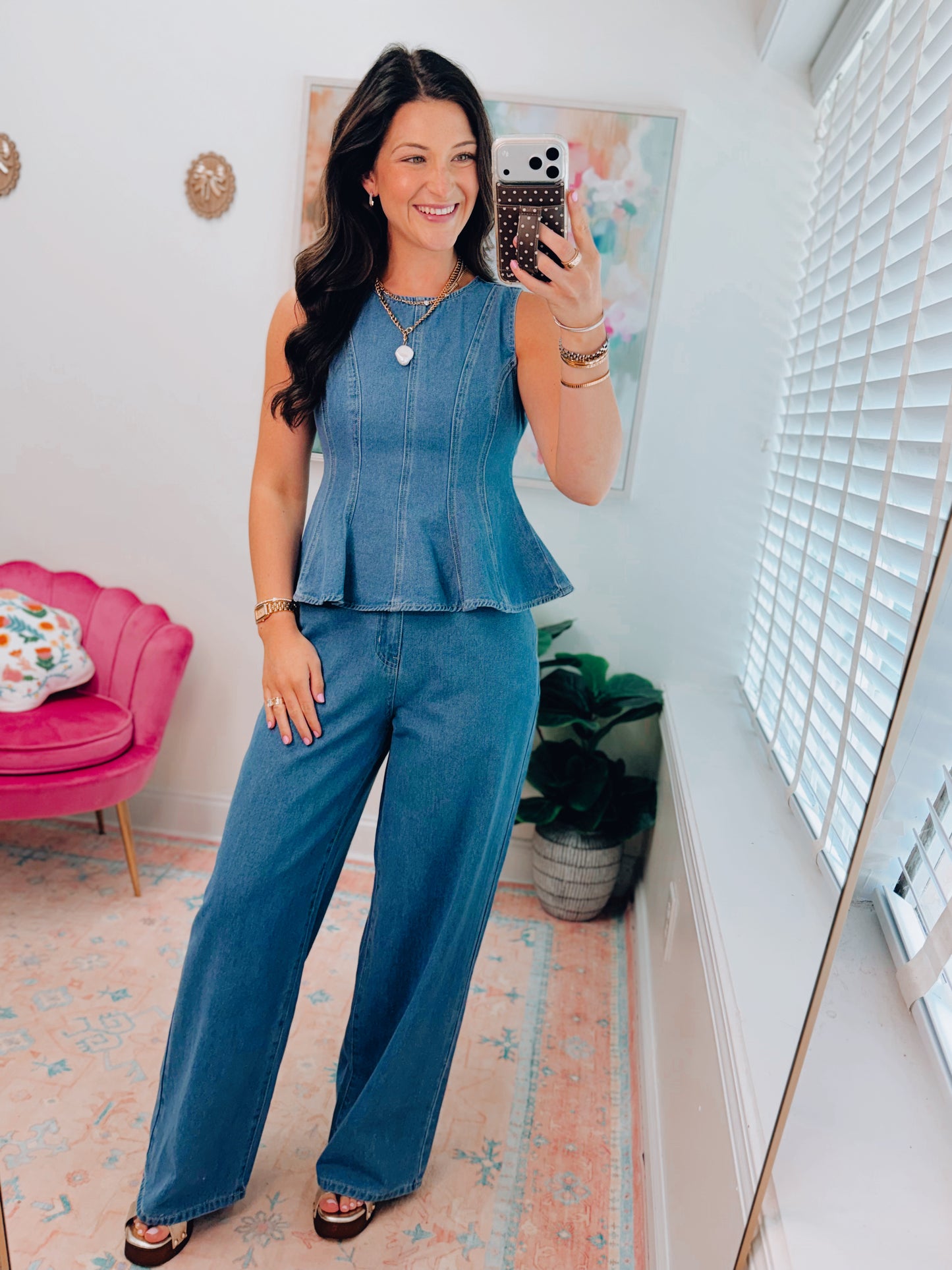 Magnolia Pleated Denim Set