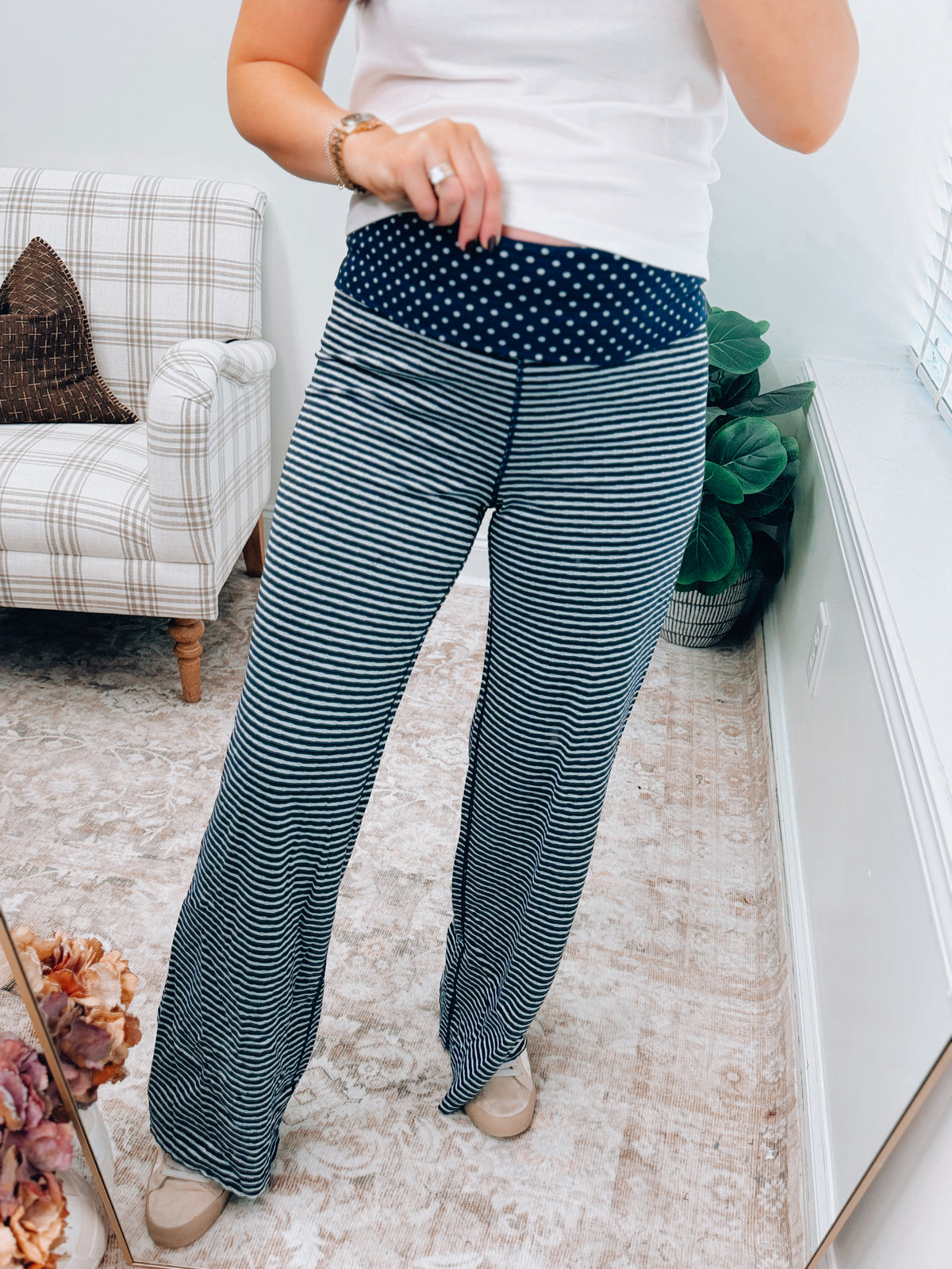 Stevie Polka Dot Stripe Lounge Pants