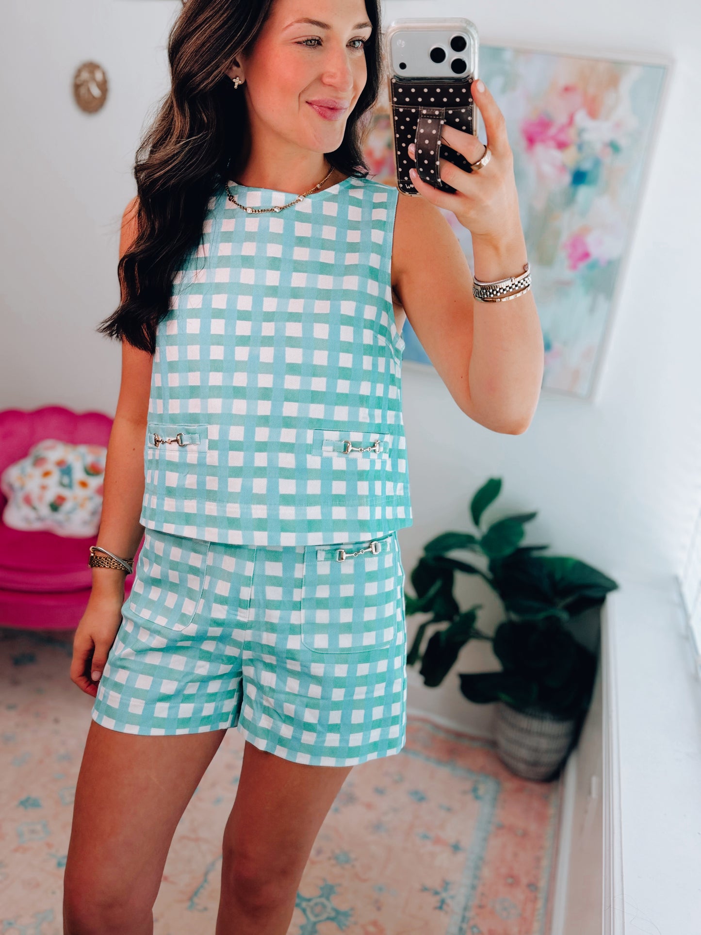 Ocean Drift Horsebit Gingham Shorts SET