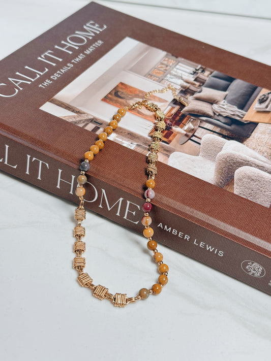 Milan Beaded 18k Gold Plated Necklace