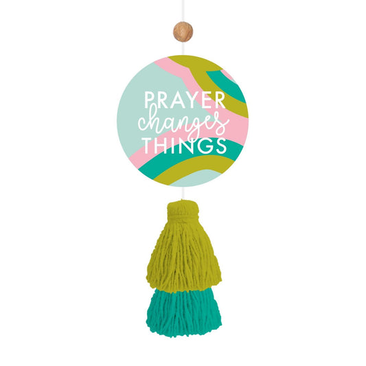 Mary Square Air Freshener | Prayer Changes Things