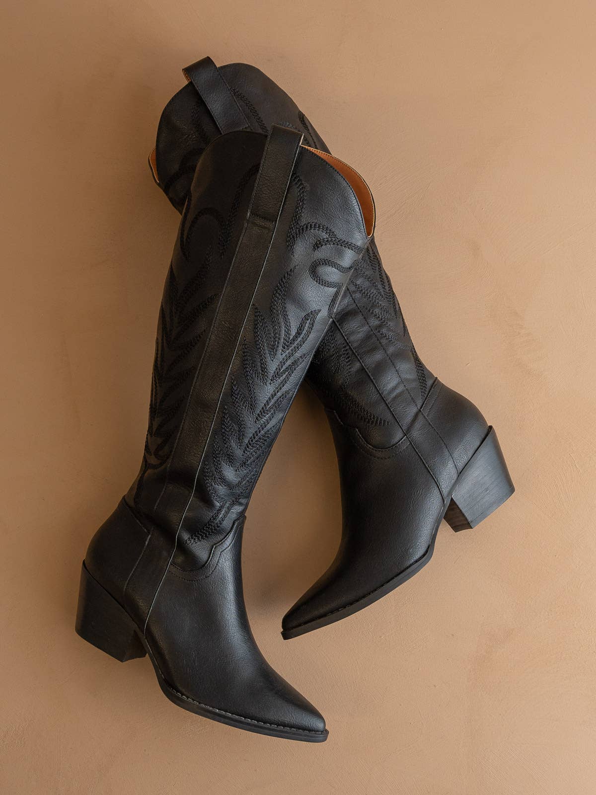 The Samara Black | Embroidered Western Tall Fall Boot