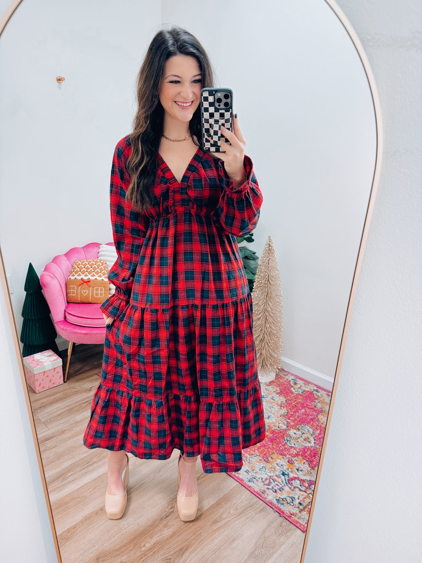 Christmas Plaid Maxi - Red