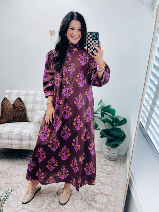 Rylan Chocolate Purple Mix Midi Dress