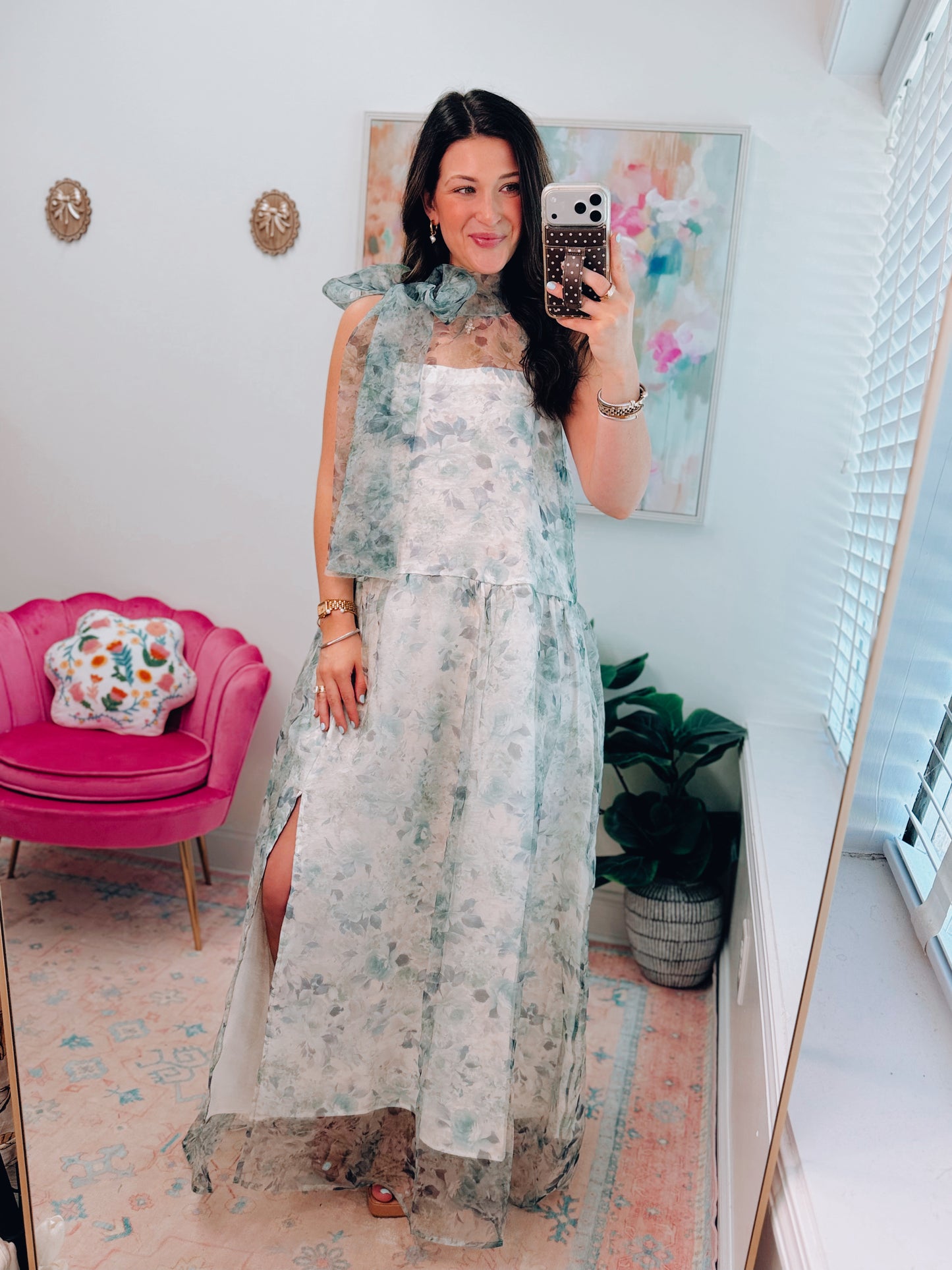 Savannah Sheer Tie Maxi Dress