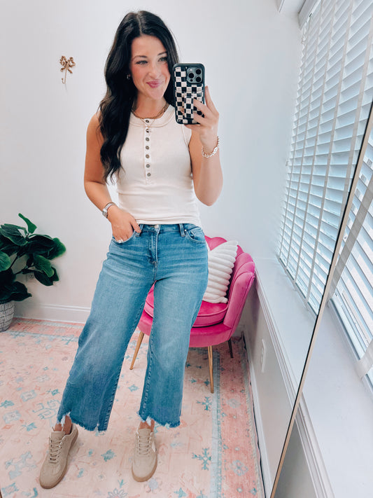 Stella Risen Crop Wide-Leg Denim
