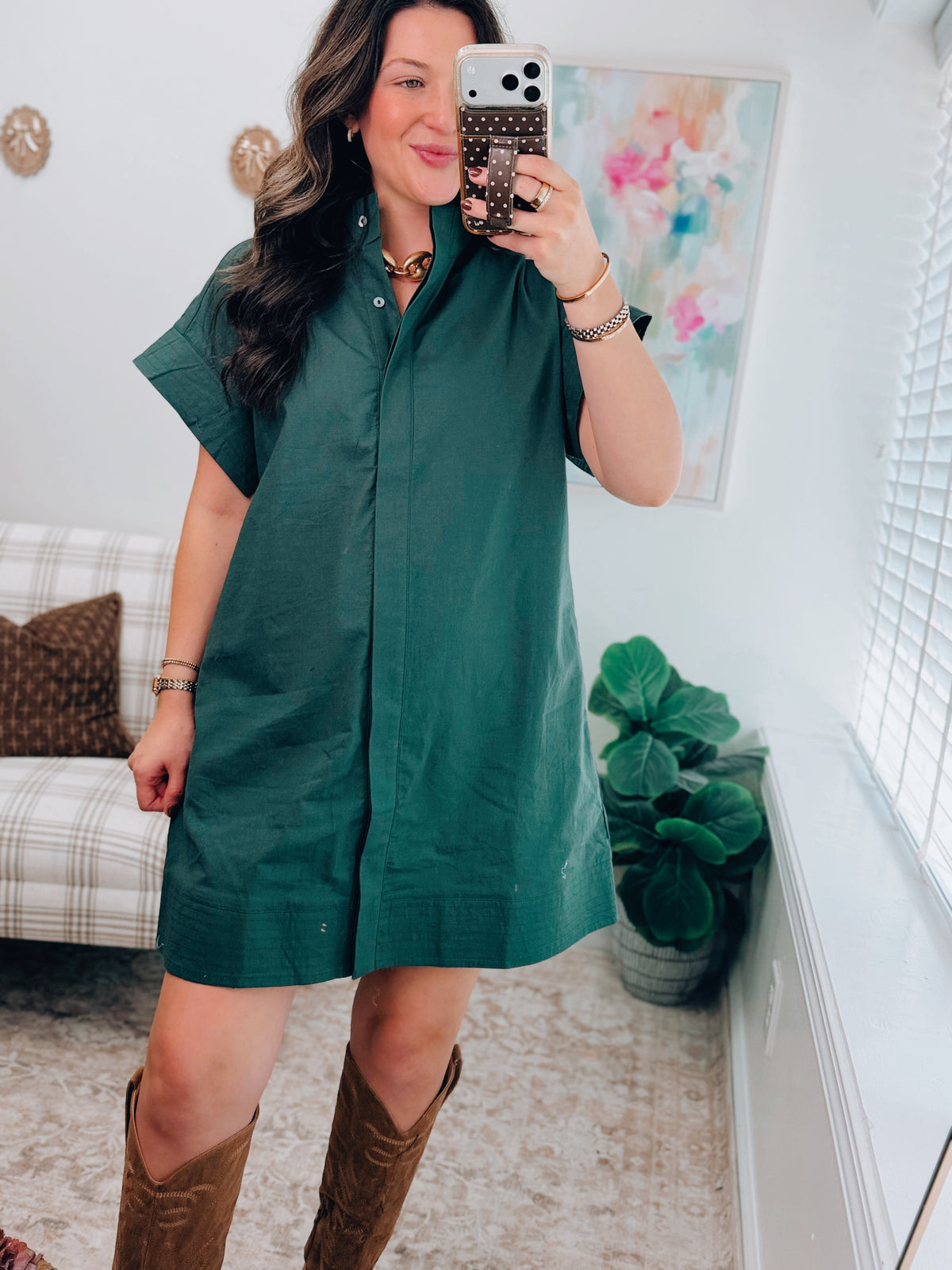 Forest Linen Mini Dress