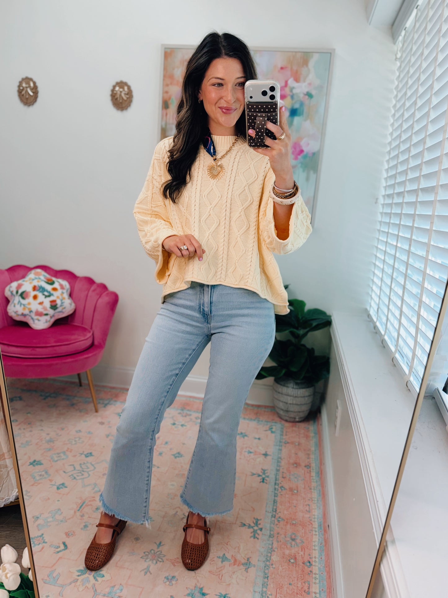 Butter Yellow Cable Knit Top