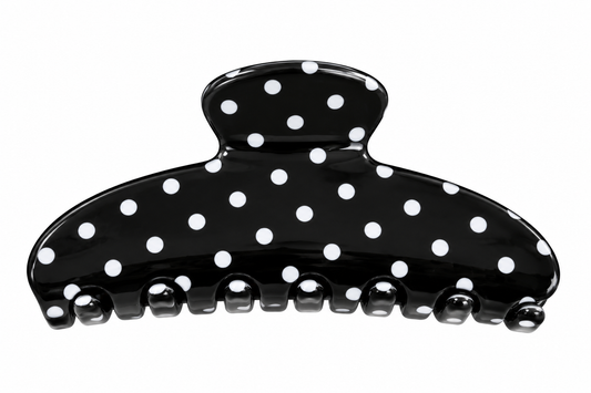 Dallas Black Polka Dot Claw Clip