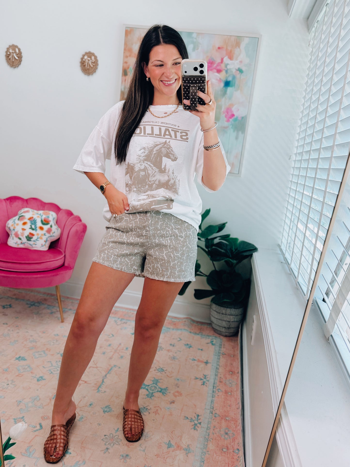Leopard Canyon Denim Shorts