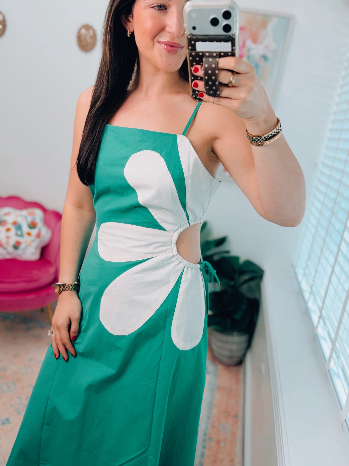 Side Floral Kelly Midi Dress