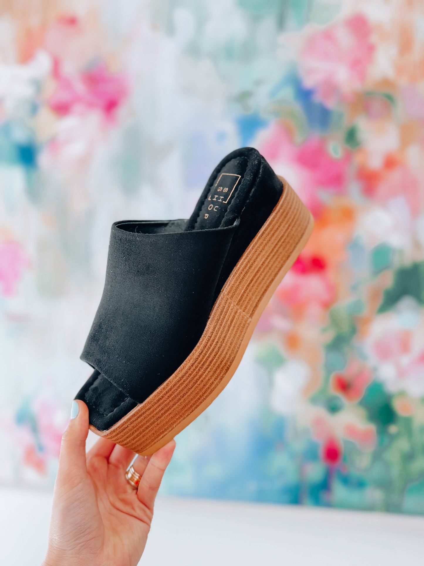 Karlie Black Suede Wedge